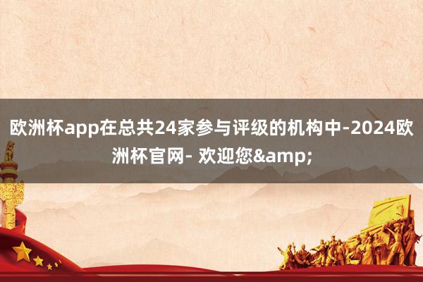 欧洲杯app在总共24家参与评级的机构中-2024欧洲杯官网- 欢迎您&