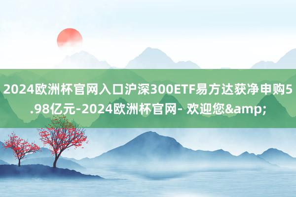 2024欧洲杯官网入口沪深300ETF易方达获净申购5.98亿元-2024欧洲杯官网- 欢迎您&